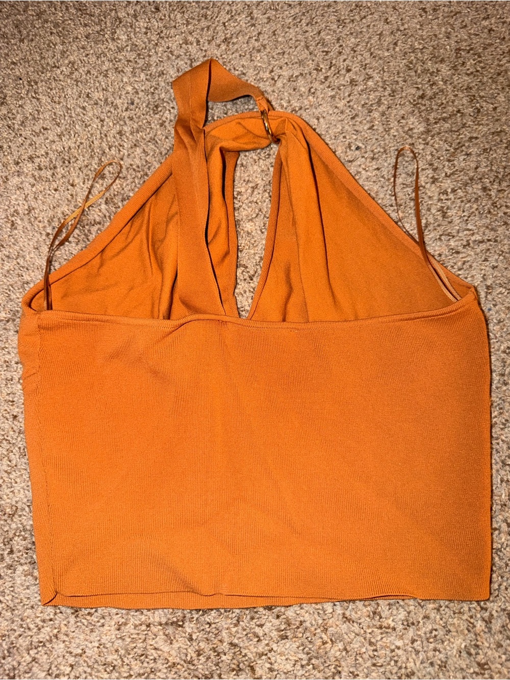 Zara One-Shoulder Rust Orange Crop Top - Picture 2 of 3